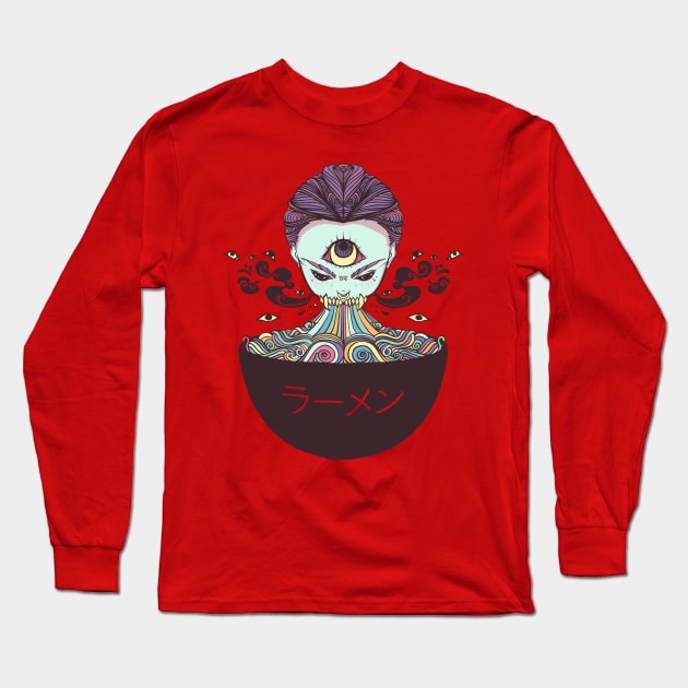 Magic Rainbow Ramen Noodle Anime Art Long Sleeve T-Shirt by cellsdividing